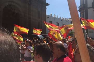 Manifestación por la unidad de España en la capital de Gran Canaria (Foto TA/J.F.F Belda)