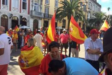 Manifestación por la unidad de España en la capital de Gran Canaria (Foto TA/J.F.F Belda)