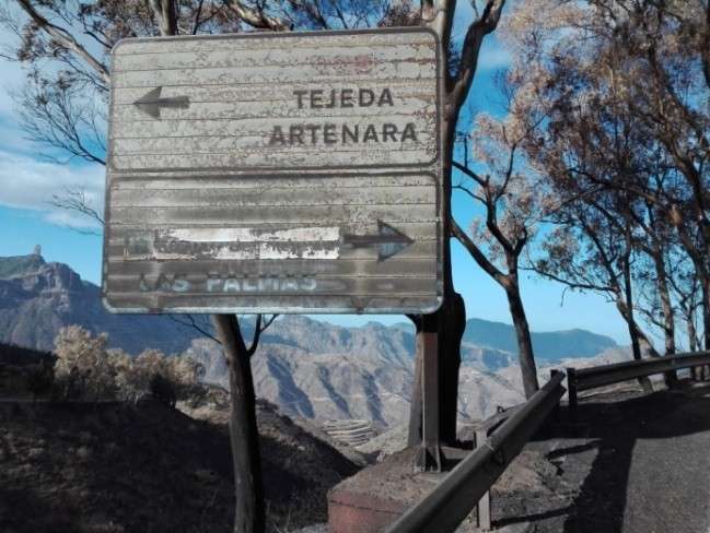 Una de las vías afectadas por el incendio (Foto TA)