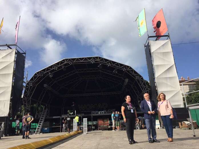 Dévora, Morales y Galván, este jueves en el parque (Foto TA)