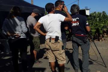 Momento de la grabación de la película 'Perdida' en escenarios de Gran Canaria (Foto TA)