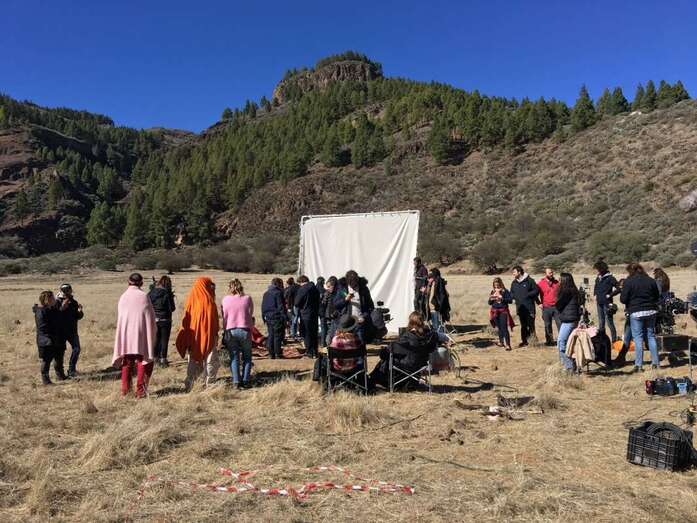 La grabación en Valsequillo se ha realizado en la Caldera de los Marteles (Foto TA)