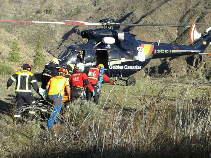 Momento del rescate (Foto Protección Civil de Mogán)