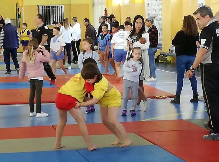 Momento del XI Encuentro Insular de Luchas Canarias celebrado el pasado sábado en Valsequillo (Foto TA)