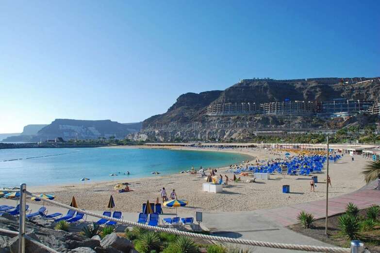 Vista aérea de la playa de Puerto Rico (Foto TA)