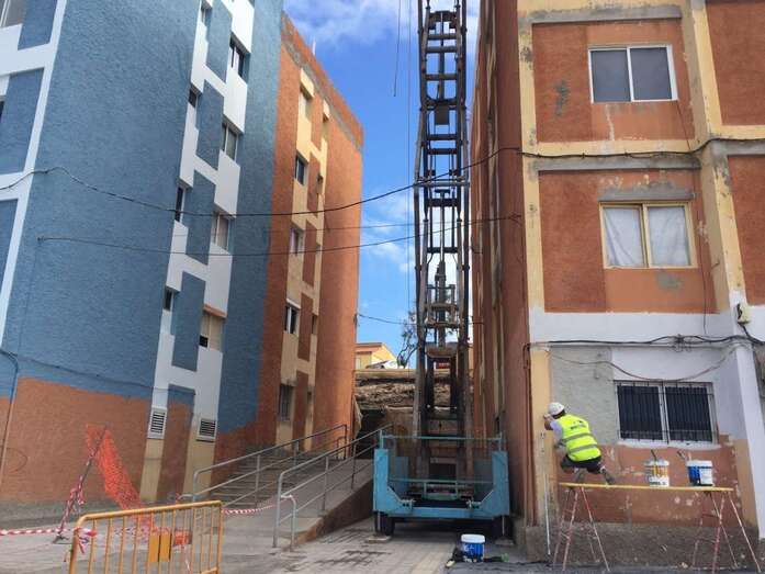 Imagen de archivo de unas obras de reforma en Telde (Foto TA)