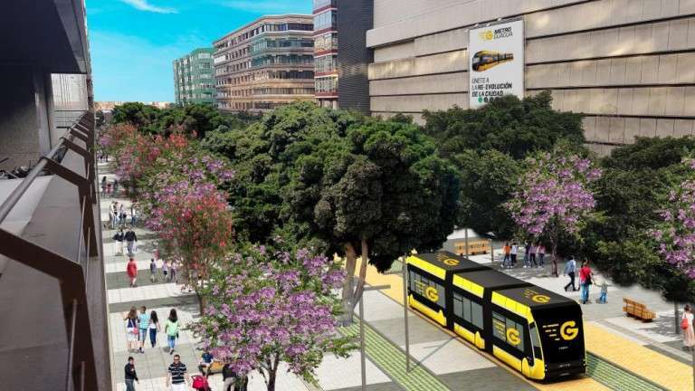 Recreación del bulevar de Mesa y López con la MetroGuagua (Foto TA)