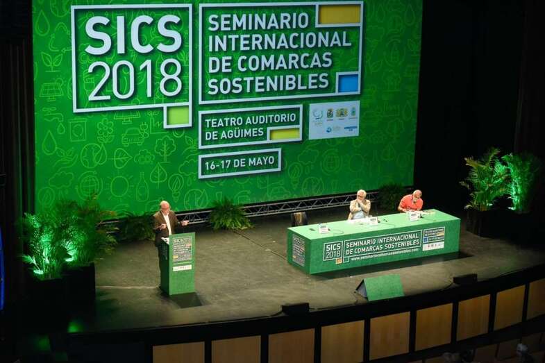 Morales pronunció la conferencia inaugural del Seminario Internacional de Comarcas Sostenibles este miércoles en Agüimes (Foto TA)
