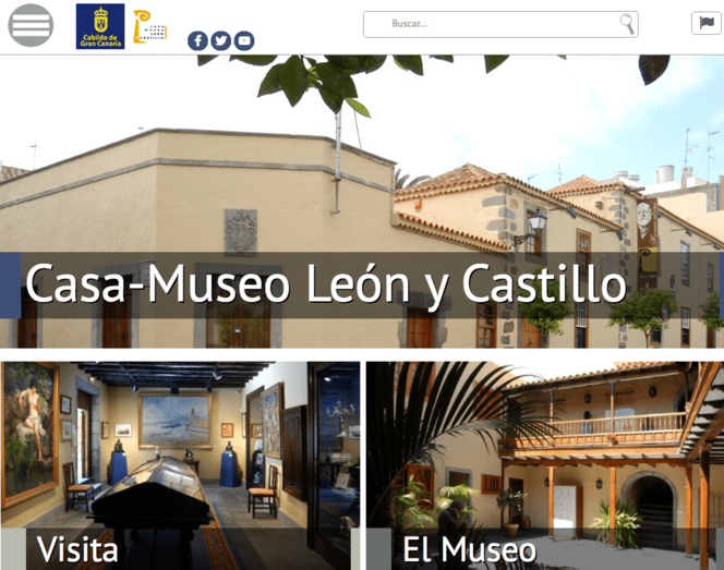Captura de aspecto que ofrece la renovada web de la Casa-Museo León y Castillo de Telde (Foto TA)