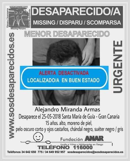 Cartel de búsqueda de Alejandro Miranda (Foto TA)