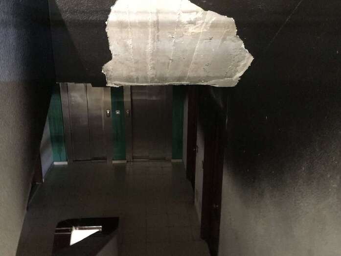 Imagen del aspecto que presenta el edificio afectado (Foto TA).