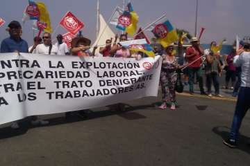 Protesta sindical en el sur por los despidos en el hotel H10 Meloneras (Foto Benito Zurita Pérez)