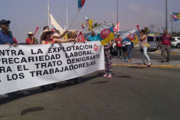 Protesta sindical en el sur por los despidos en el hotel H10 Meloneras (Foto Benito Zurita Pérez)