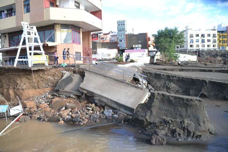 Efectos del temporal de lluvia en Telde en octubre de 2015 (Foto TA)