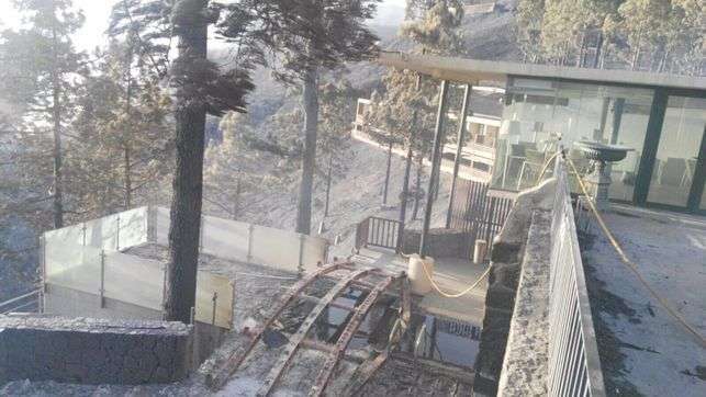 El Parador de Tejeda tras el incendio (Foto TA)