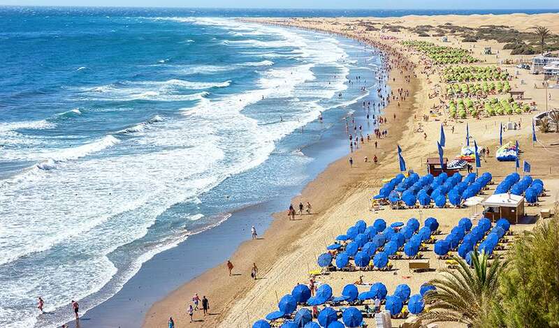 Playa de Inglés, en el sur grancanario (Foto TA)