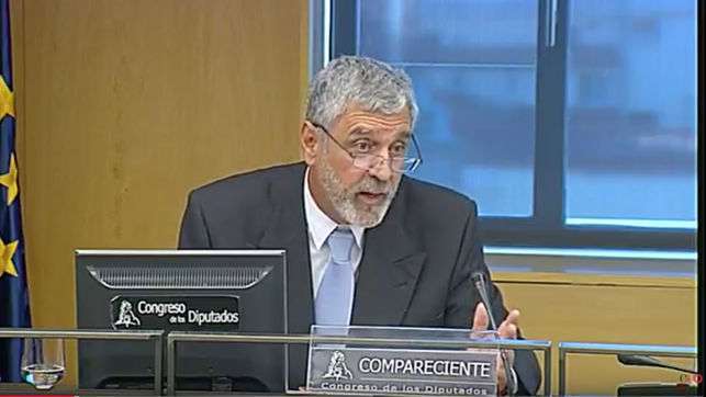 Miguel Ángel Gordillo, este martes en la comisión de investigación (Foto TA)