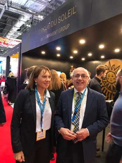 El presidente del Cabildo, Antonio Morales, con la consejera insular de Turismo, la teldense Inés Jiménez (Foto TA)