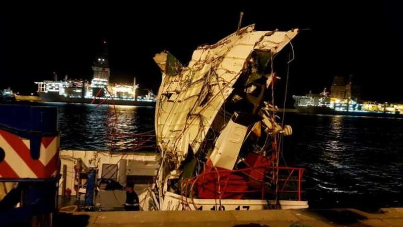 Imagen del estado en el que quedó la pontona (Foto Canarias7)