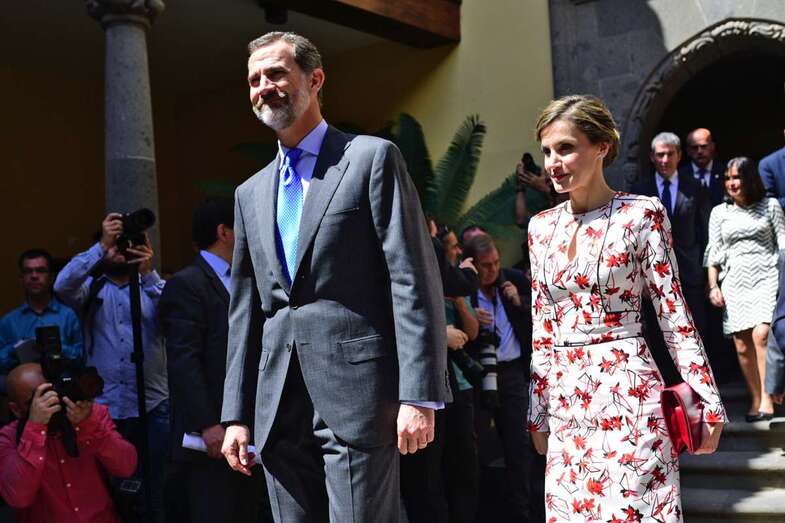 Los reyes Felipe de Borbón y Leticia Ortiz, durante una visita a Gran Canaria (Foto Acfi Press)