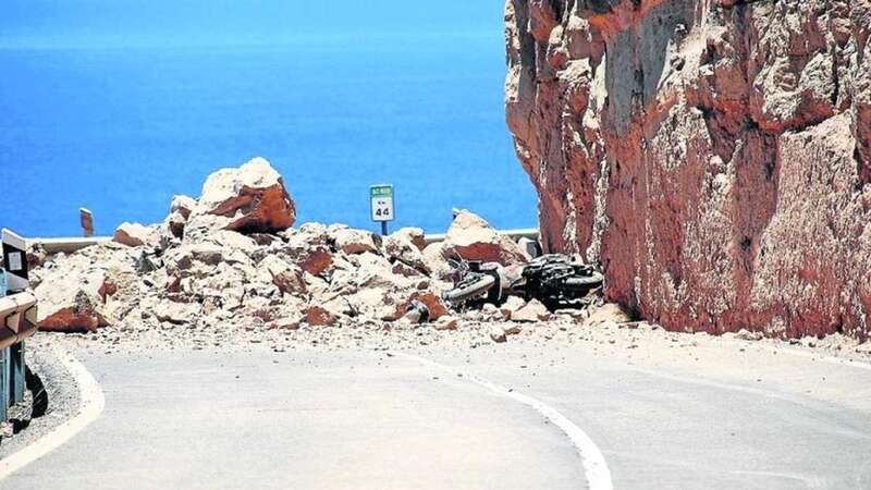Imagen de archivo de un desprendimiento sobre la GC-500 (Foto Canarias7)