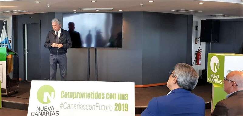 Pedro Quevedo, durante su presentación como candidato al Ayuntamiento de Las Palmas de Gran Canaria (Foto TA)