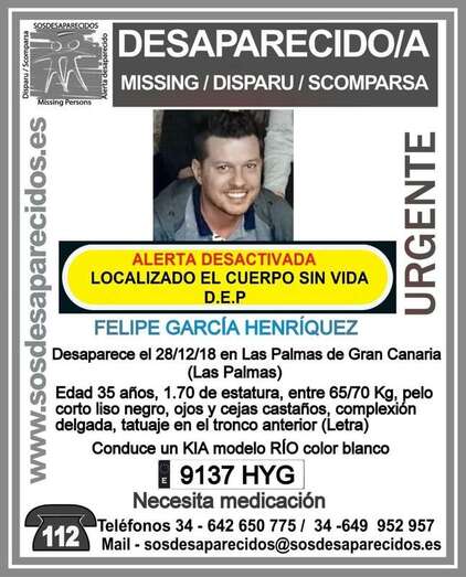 Desactivada la búsqueda de Felipe García (Foto TA)