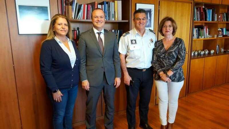 De izquierda a derecha: Rosa Rodríguez, el alcalde de la capital grancanaria, Augusto Hidalgo, José Antonio Nóbrega y la concejala de Presidencia y Seguridad, Encarna Galván. / C7.