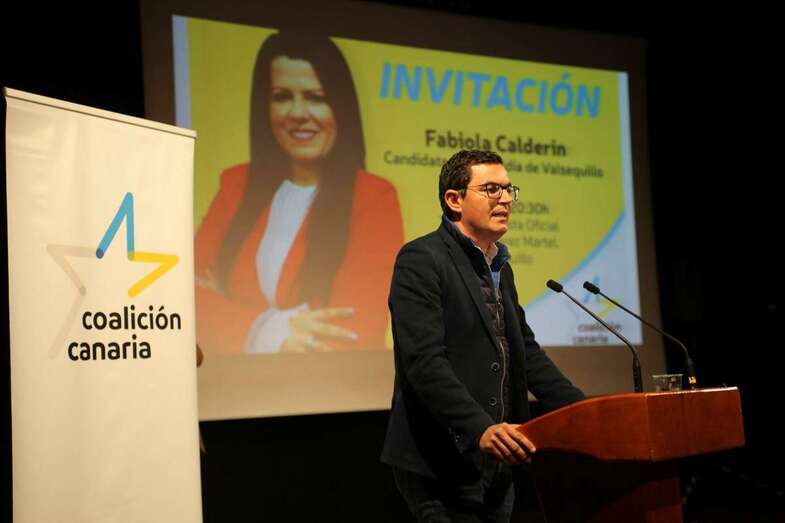 El secretario insular de CC de Gran Canaria, Pablo Rodríguez, anoche en Valsequillo (Foto TA)
