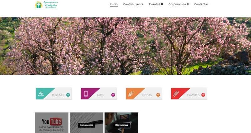 Vista de la nueva página web del Ayuntamiento de Valsequillo (Foto TA)