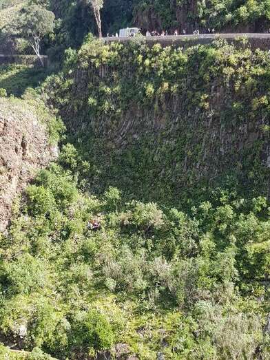 Barranco de Azuaje al que cayó el motorista (Foto TA)