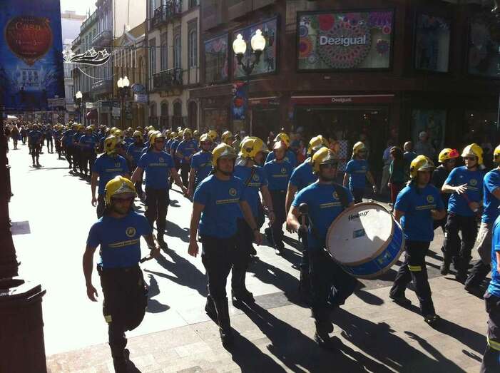 Imagen de archivo de una de las protestas de los bomberos del Consorcio (Foto TA)