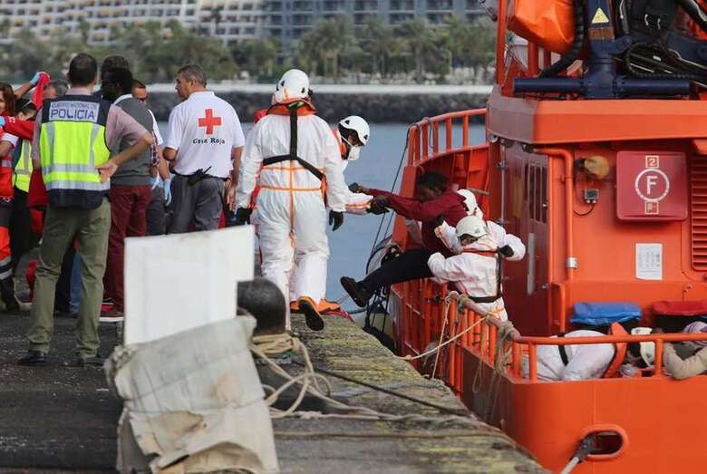 Imagen de archivo de la llegada de inmigrantes al sur de Gran Canaria (Foto TA)