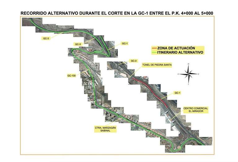 Tramo que se cerrará al tráfico (Foto TA)