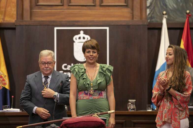 Minerva Alonso, durante la toma de posesión como consejera del Cabildo (Foto TA)