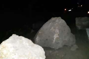 Cierre de la carretera de Tejeda a Ayacata por desprendimientos (Foto TA)