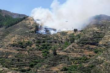 Nuevo incendio en la cumbre grancanaria (Foto TA y EFE)