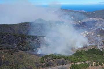 Nuevo incendio en la cumbre grancanaria (Foto TA y EFE)