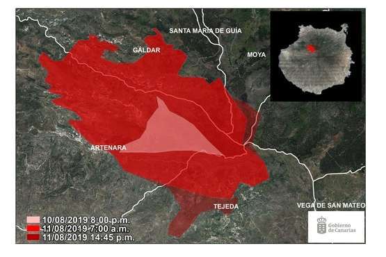 Nuevo incendio en la cumbre grancanaria (Foto TA y EFE)