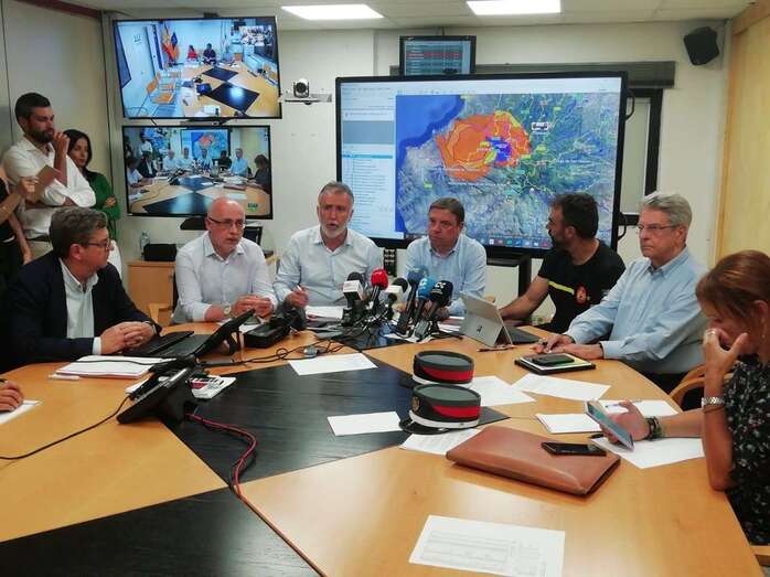 Imagen de la rueda de prensa de esta noche (Foto TA)