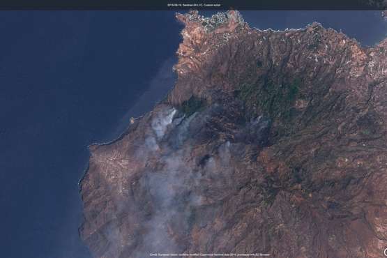 Imágenes del incendio de Gran Canaria durante la jornada de este martes 20 de agosto (Foto TA y otros)