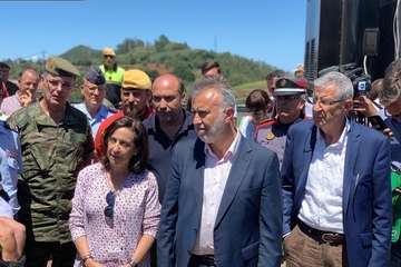 Imágenes del incendio de Gran Canaria durante la jornada de este martes 20 de agosto (Foto TA y otros)