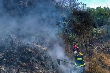 Imágenes del incendio de Gran Canaria durante la jornada de este martes 20 de agosto (Foto TA y otros)