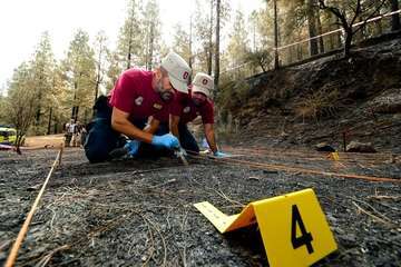 Explicación y recreación de la investigación de causas de incendios forestales (Foto TA)