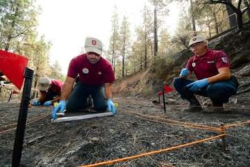 Explicación y recreación de la investigación de causas de incendios forestales (Foto TA)