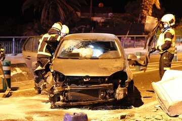  Aparatoso accidente a medianoche en Agüimes (Foto TA)