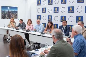 Reunión del Cabildo con representantes de los municipios afectados por los incendios (Foto TA)