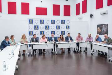 Reunión del Cabildo con representantes de los municipios afectados por los incendios (Foto TA)