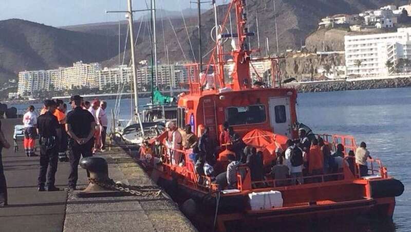 Imagen de archivo del desembarco de inmigrantes en el puerto de Arguineguín (Foto TA)