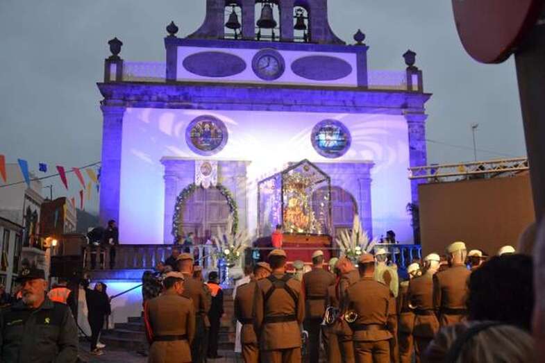 La Virgen del Pino, a su llegada a San Mateo (Foto TA)